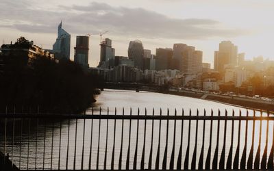 Buildings in city against sky