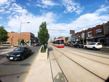 Traffic on road in city