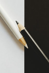 Macro black and white coloring pencils