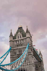 Low angle view of historical building against cloudy sky