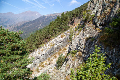 Scenic view of rocky mountains