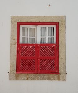 Close-up of red window