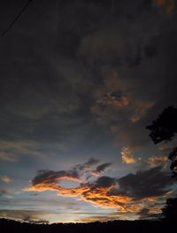 Scenic view of dramatic sky during sunset