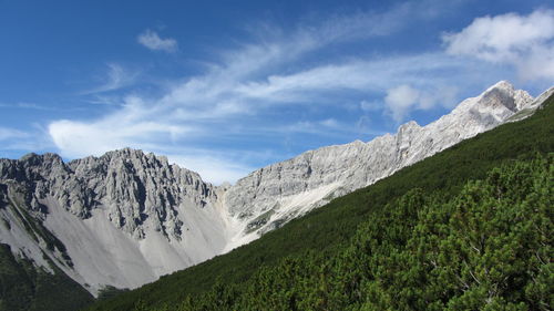 Panoramic view of mountains against sky