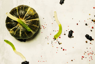 High angle view of fruits on table