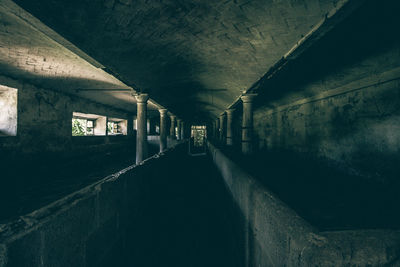 Empty illuminated tunnel