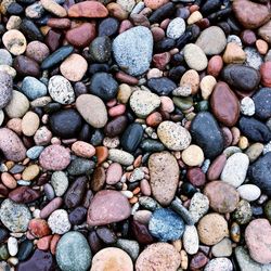 Full frame shot of stones at beach