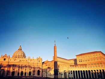 Low angle view of cathedral against blue sky