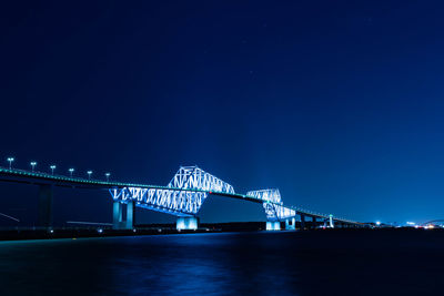 Bridge over river at night