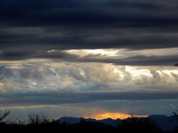 Scenic view of dramatic sky during sunset