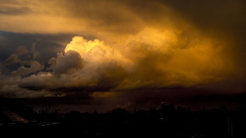 Scenic view of dramatic sky at night
