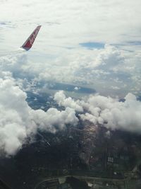 Aerial view of clouds over landscape