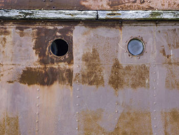 Full frame shot of rusty shipwreck