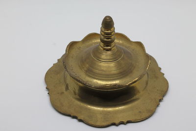 Close-up high angle view of white background