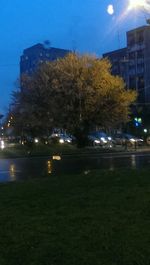 View of illuminated street light at night