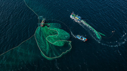 High angle view of sea