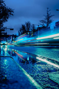 Light trails on city at night