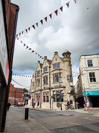 Old buildings and bunting, oswestry town centre