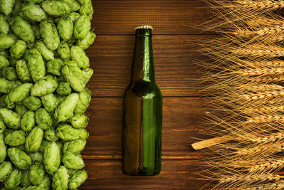 High angle view of vegetables on table