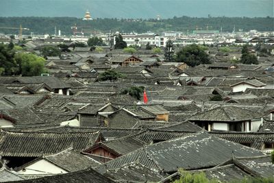 High angle view of lijiang