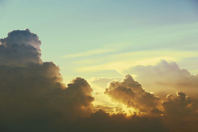 Rainy season with cumulonimbus clouds at dusk