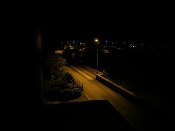 View of road at night