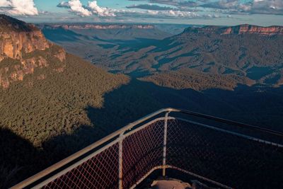 High angle view of mountain range