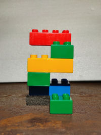 Close-up of toys on table