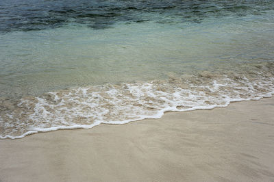 High angle view of surf on beach