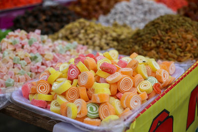 Hanoi sugared or salted dry fruits for sale at the market in ha noi vietnam