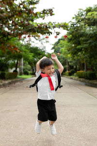 Cute little child having fun. school concept. back to school