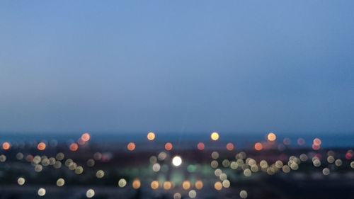 Defocused lights at dusk