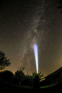 Low angle view of star field against star field