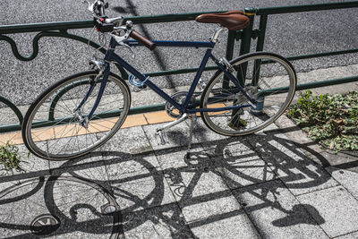 High angle view of bicycle
