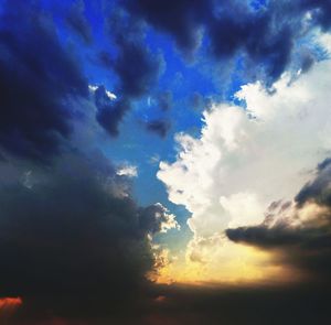 Low angle view of sky during sunset