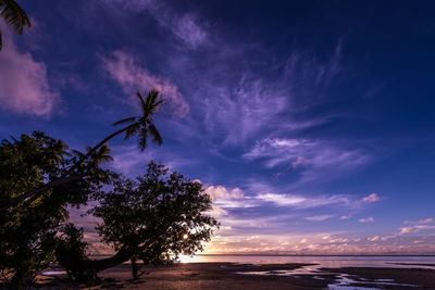 Scenic view of sea against sky at sunset