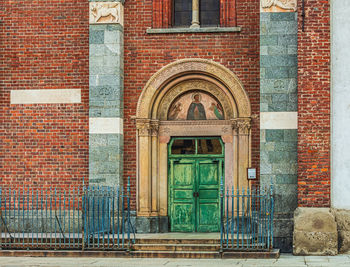 Particular facade of the basilica of san eustorgio