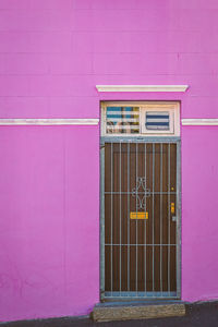 Closed door of building