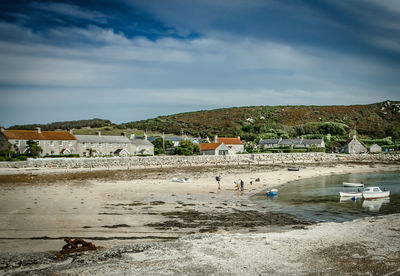 Scenic view of beach against sky