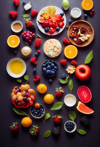 High angle view of food on table