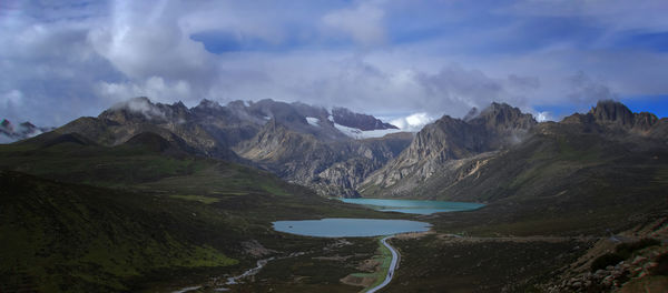 Panoramic view of the plateau glasses lake in western sichuan, china