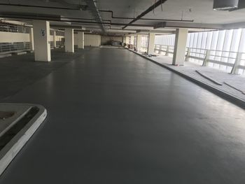 High angle view of empty parking lot