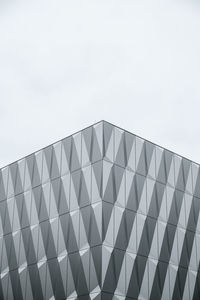 Low angle view of modern building against clear sky