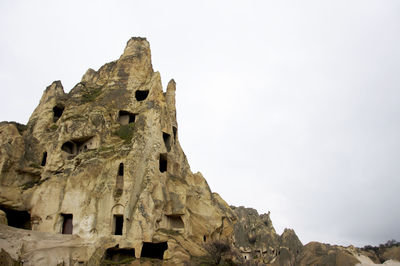 Low angle view of rock formation