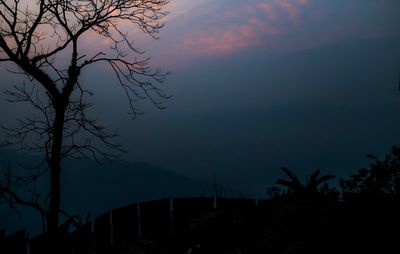 Scenic view of sea against sky at night