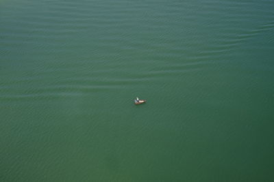 High angle view of boat in sea