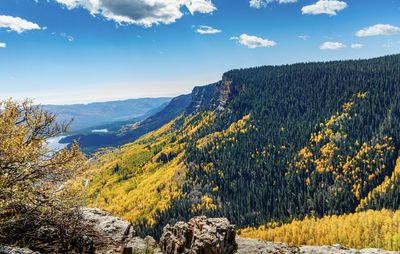 Scenic view of mountains against sky
