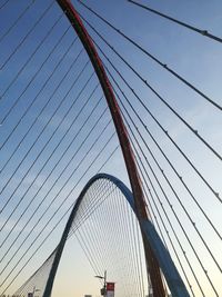 Low angle view of suspension bridge