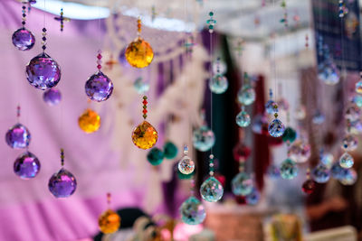 Close-up of multi colored decoration hanging