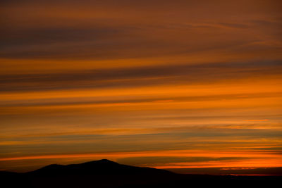 Scenic view of dramatic sky during sunset